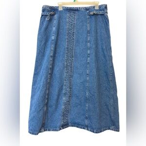 Vintage Kim Rodgers Denim Blue Women's Skirt size 20W‎ (D21)